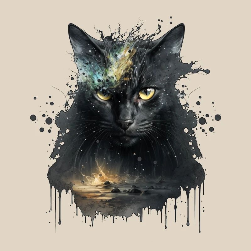 Chat noir dans la conception de l’espace