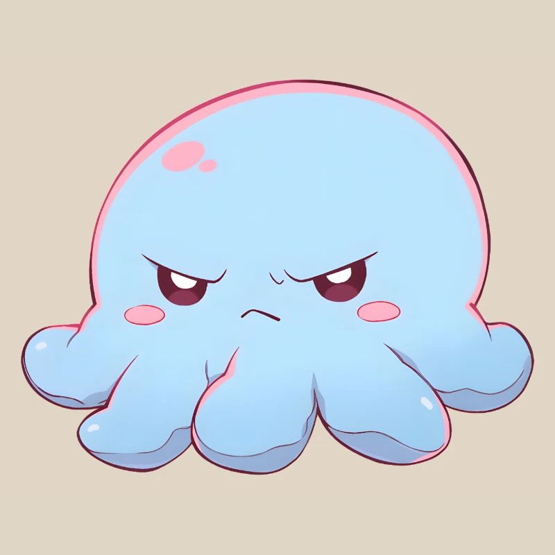 Blue grumpy octopus