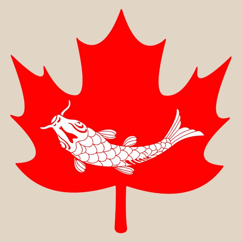 Canada maple leaf fish logo