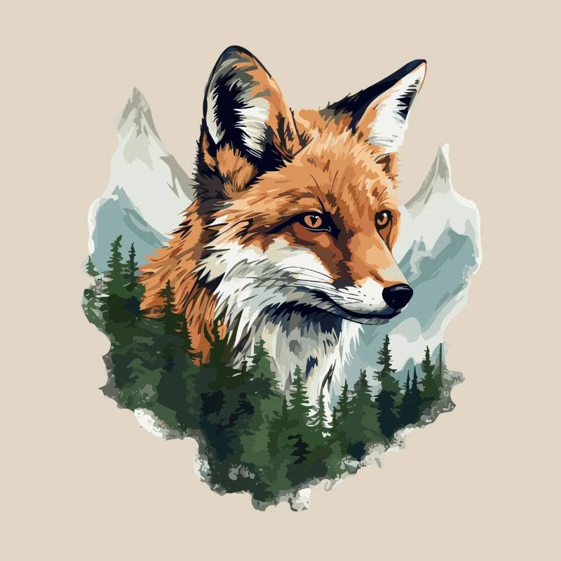 Fox, Forest, Mountains, Foxes, Nature, Trees, Animals