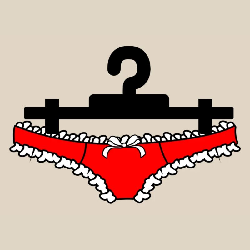 Dessous-Slips oder Damenunterhosen hängen an der Kleidung