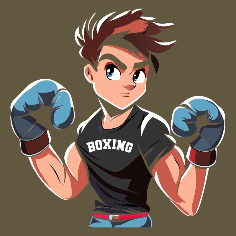 Conception de boxe adolescente avec des gants de boxe