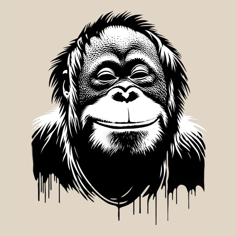 Grinning Orangutan Face | Monkey smiles