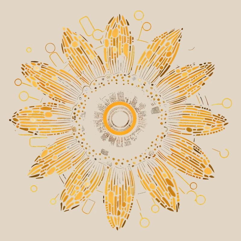 Boho Sunflower Mandala Pattern
