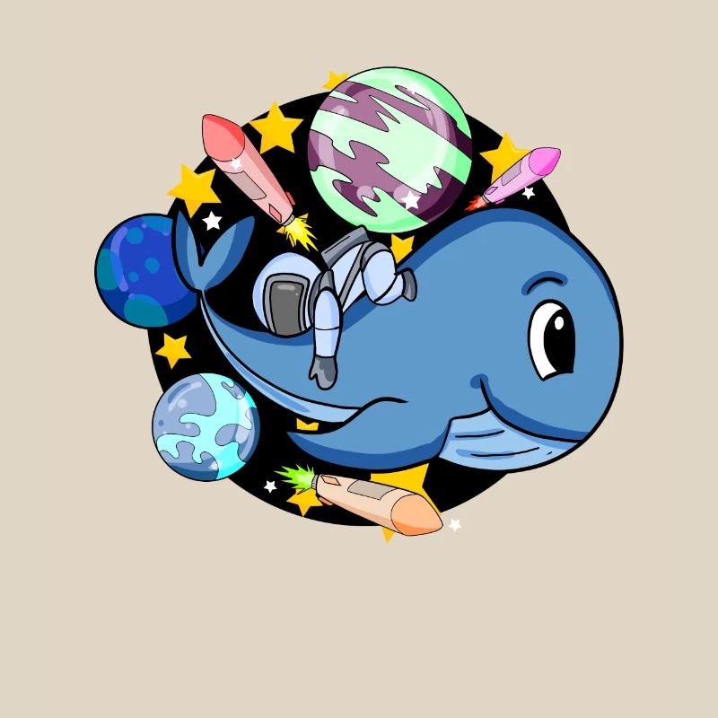 Baleine et astronaute dans l’espace