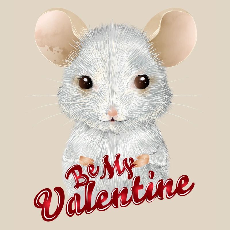 cute white mouse for valentine's day