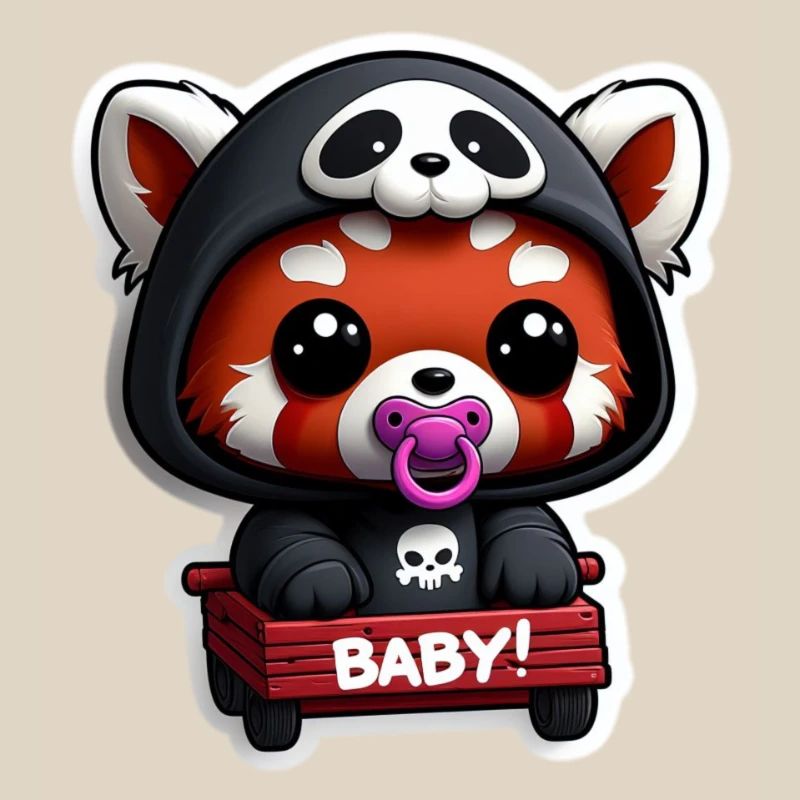 Panda bébé en capuche noir