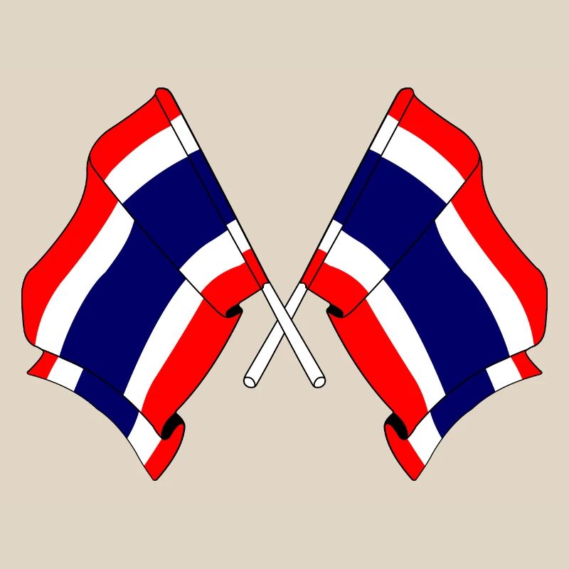Two flags crossed from Thailand