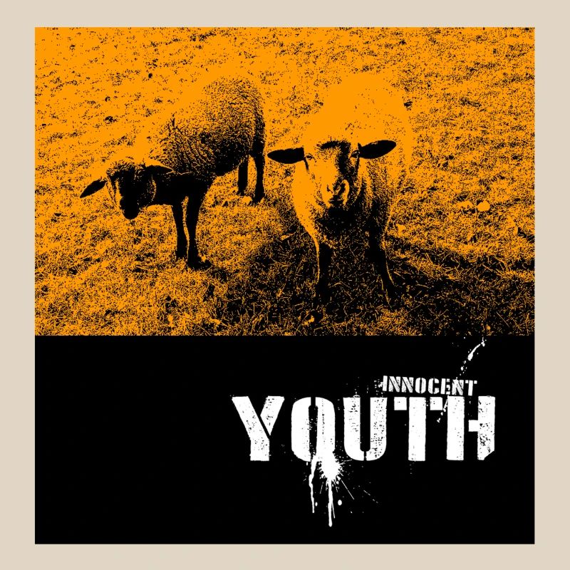 Naughty Sheep on Field with Graffiti Text