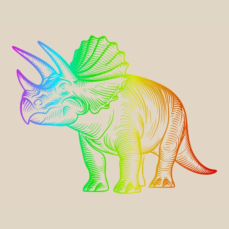 Rainbow Triceratops Dinosaur