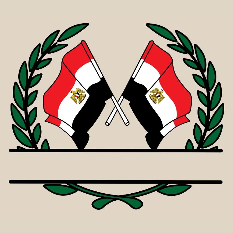 Drapeaux Égypte couronne de laurier bannière
