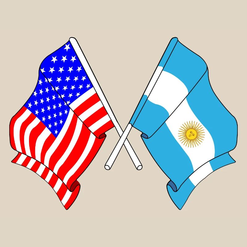 Drapeau des États-Unis et drapeau de l’Argentine