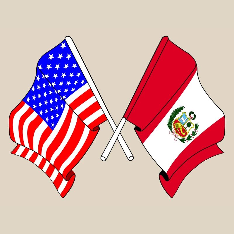 Drapeau des États-Unis et drapeau du Pérou