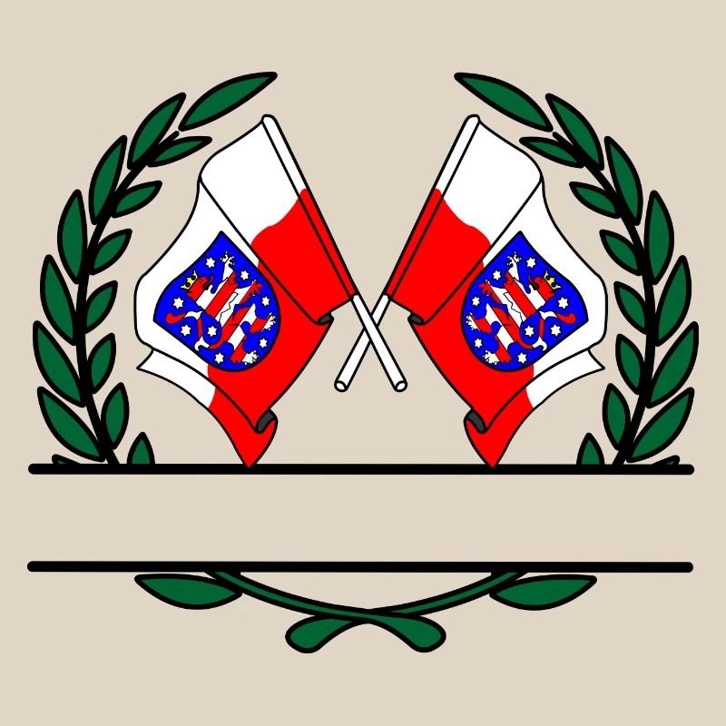 Flags Thuringia laurel wreath banner
