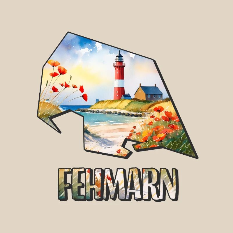 Watercolor Map Fehmarn