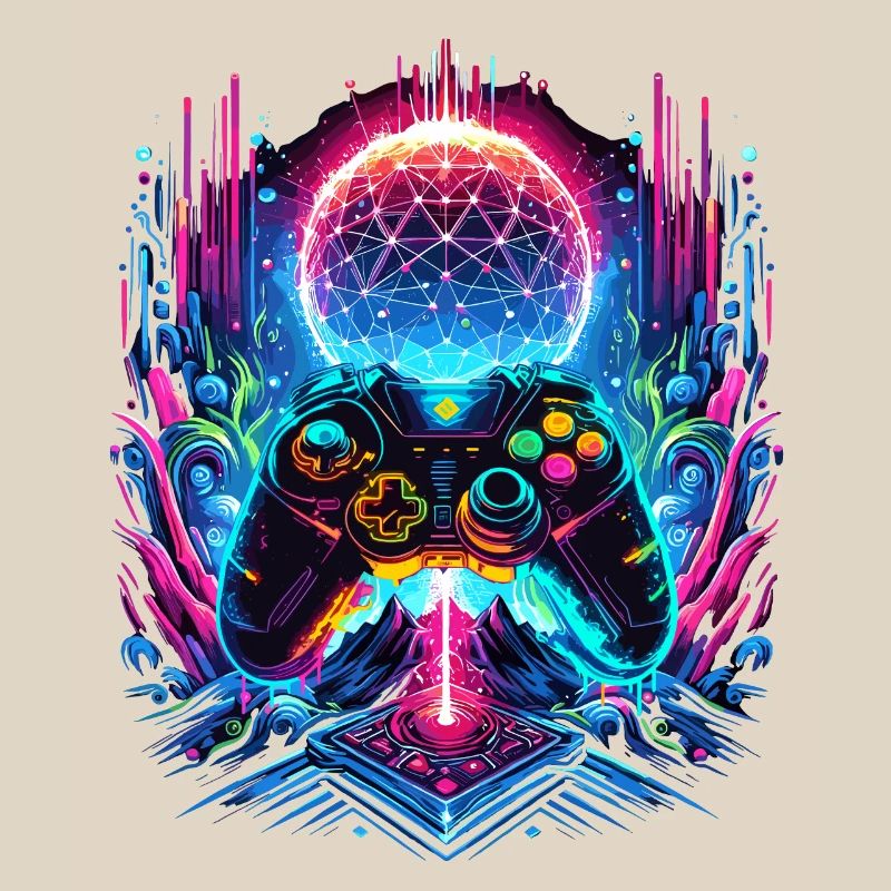 Synthwave Cyberpunk Gaming Controller