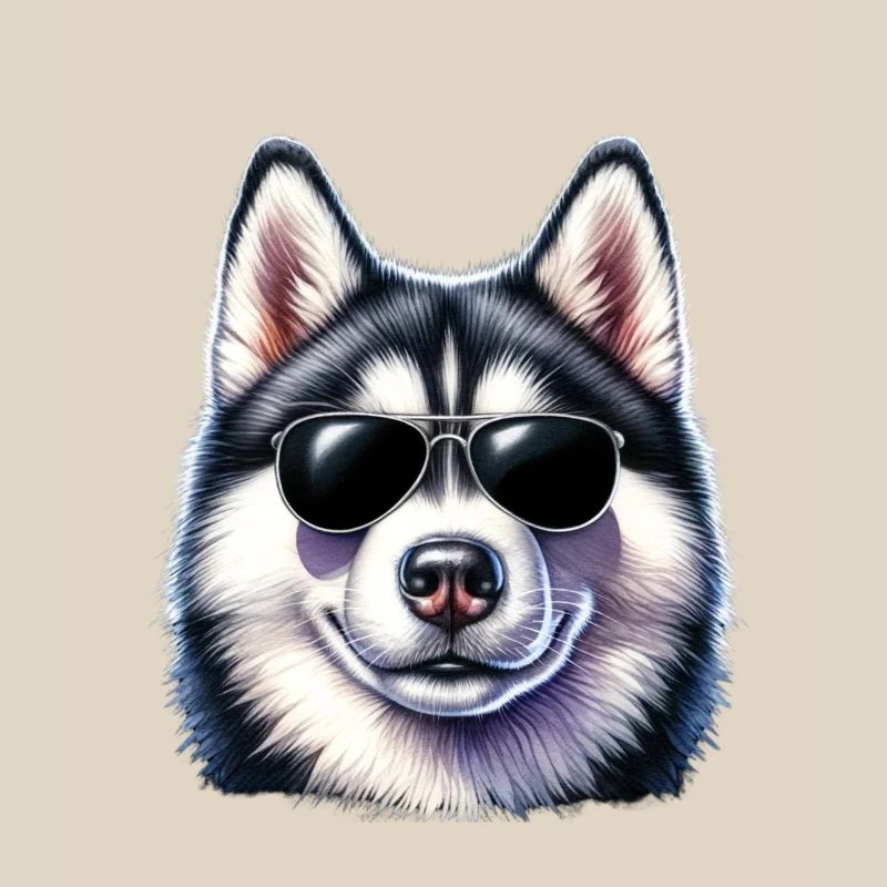 Cooler Husky mit Sonnenbrille