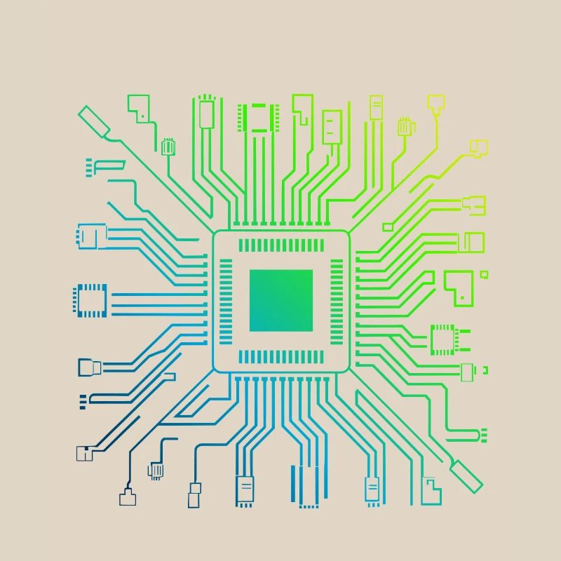 Bunte Computerplatine Tech Electronic