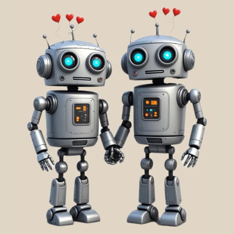 Roboter Pärchen nerds