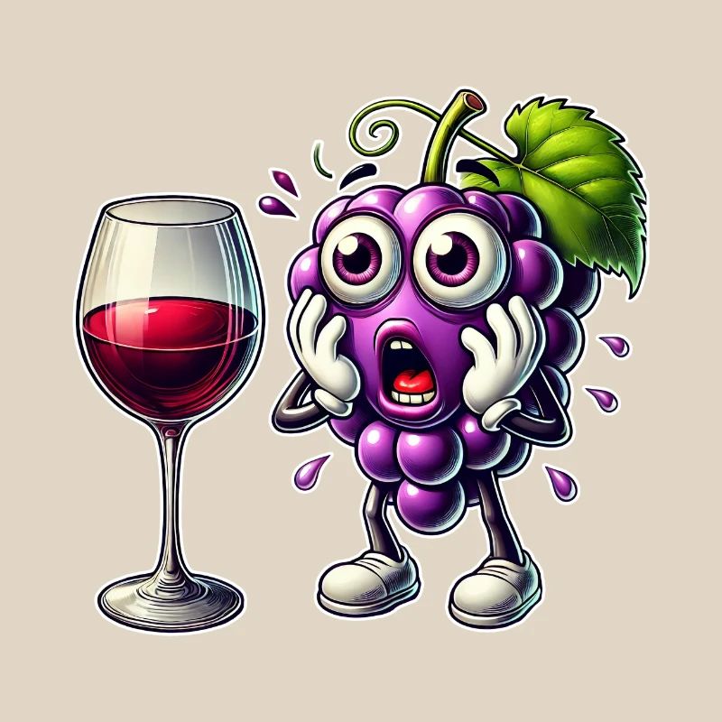 Funny wine grape design