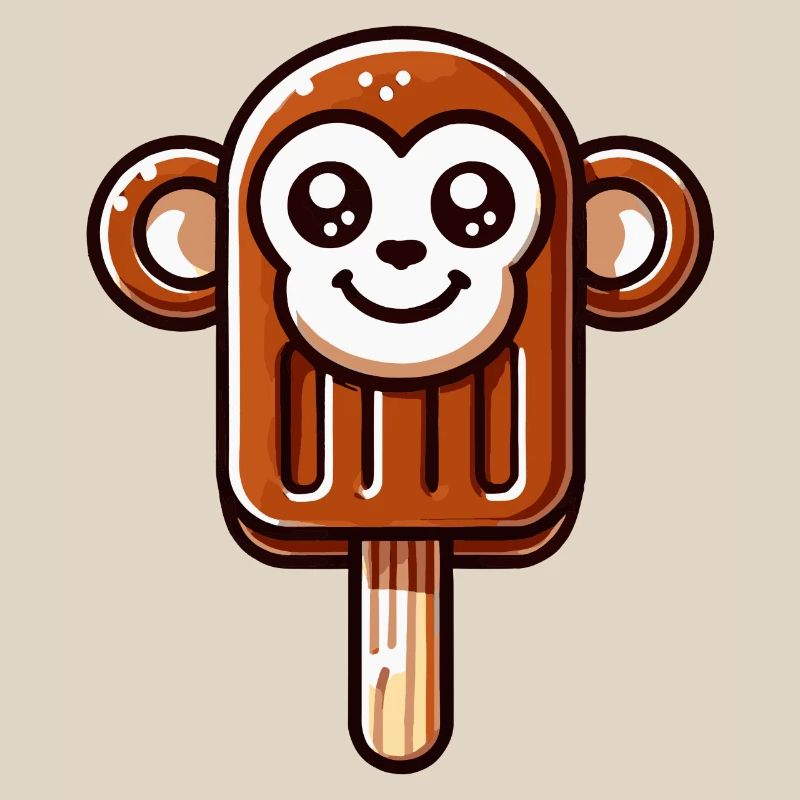Ein Eis in Form eines lächelnden Äffchens