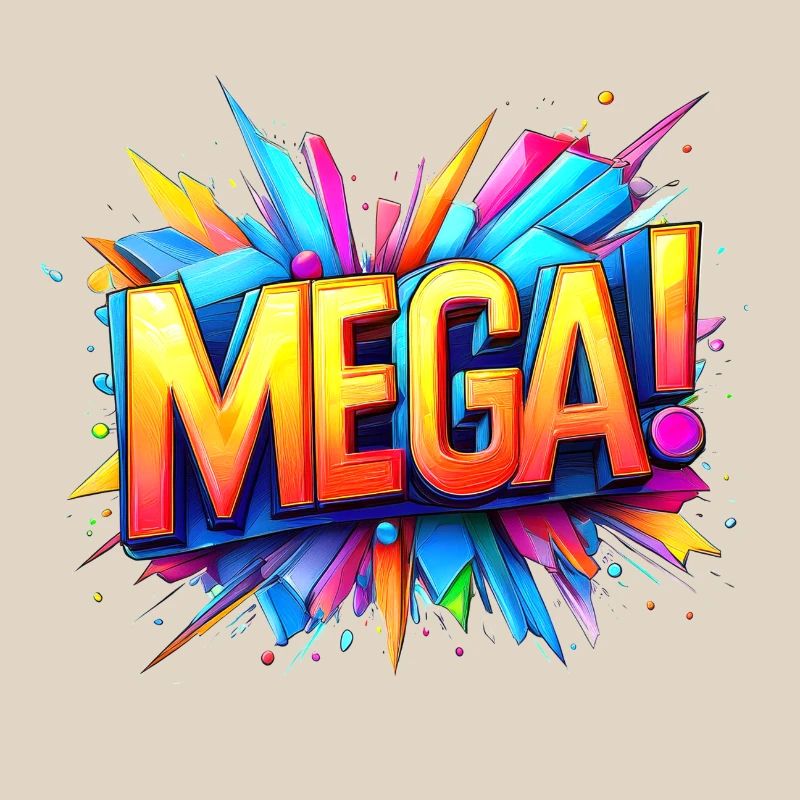 méga texte 3d coloré