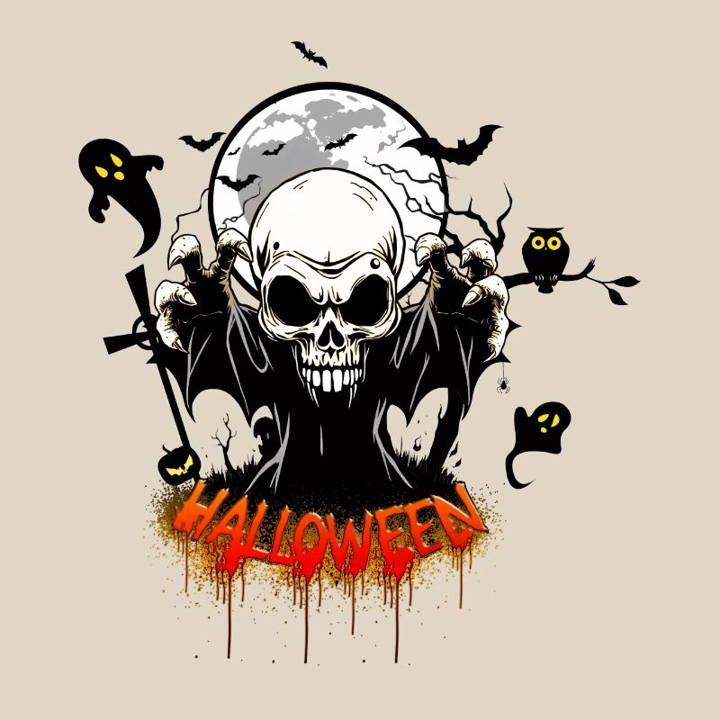 Skull with sharp teeth