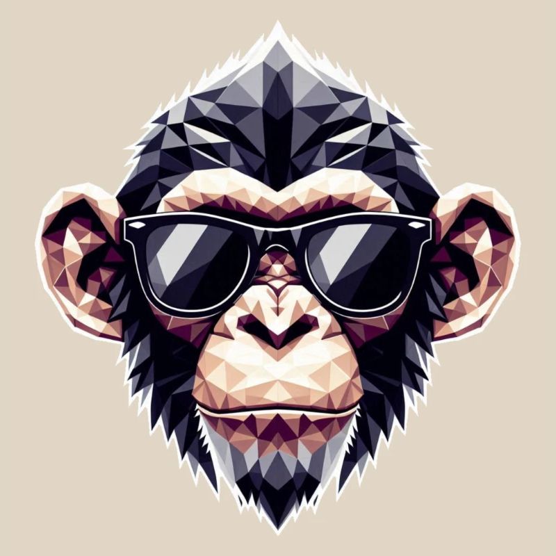 Monkey Glasses Polygon