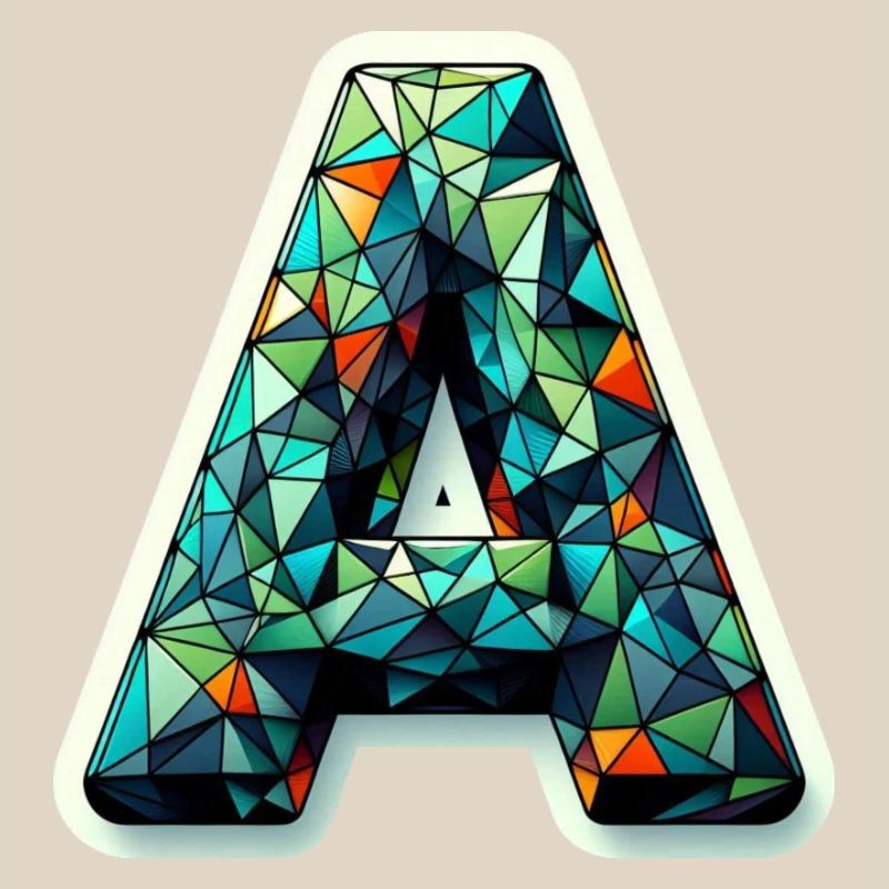 Buchstabe A Polygon bunt