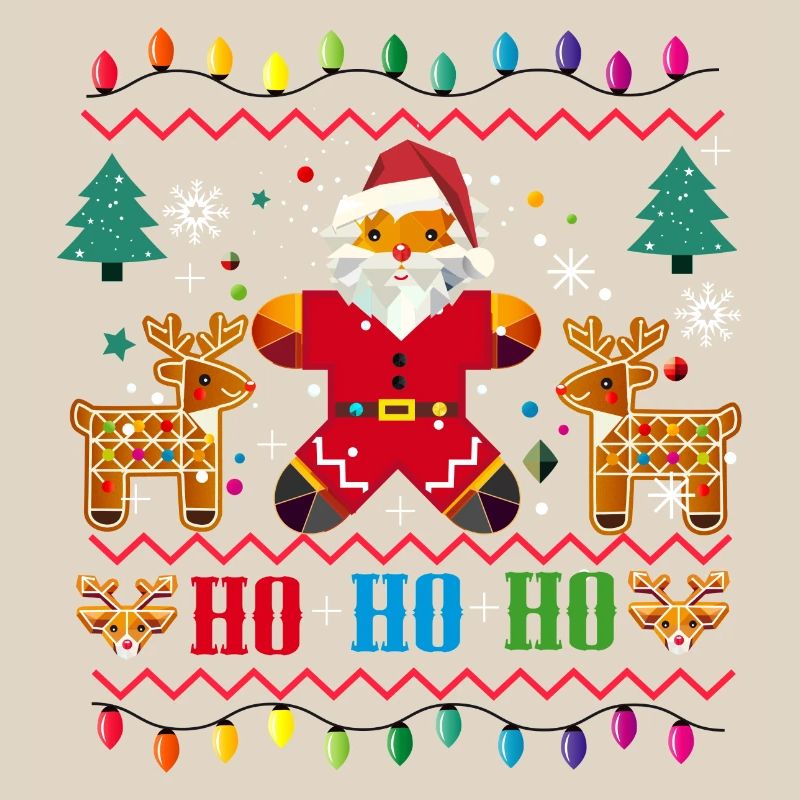 Pull de Noël moche Design-Père Noël et renne