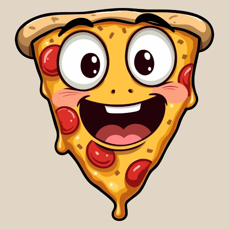 Happy Pizza Face Funny Art