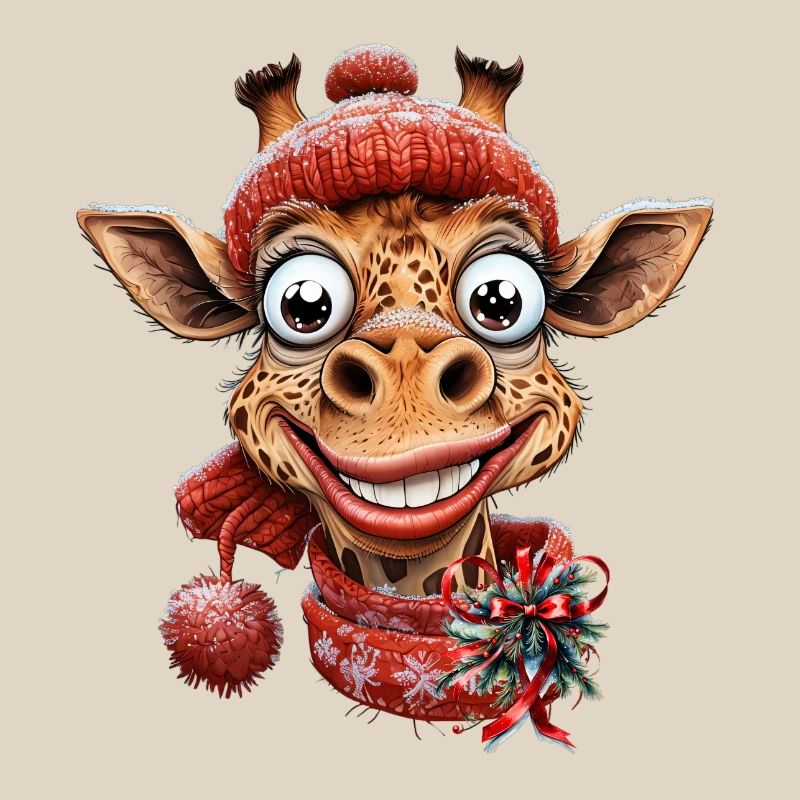 Winter magic with a cute giraffe