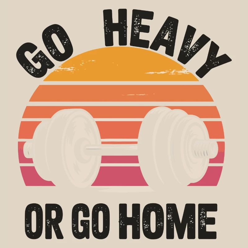 Go Heavy oder Go Home Retro Langhantel