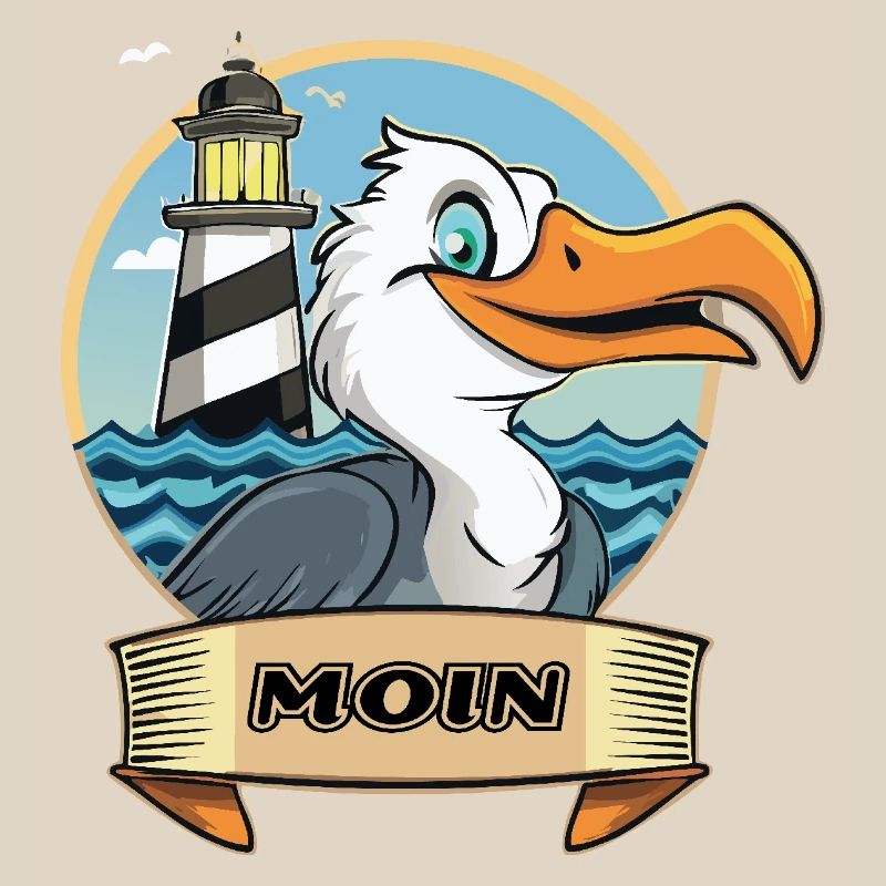 Moin -Möve with lighthouse