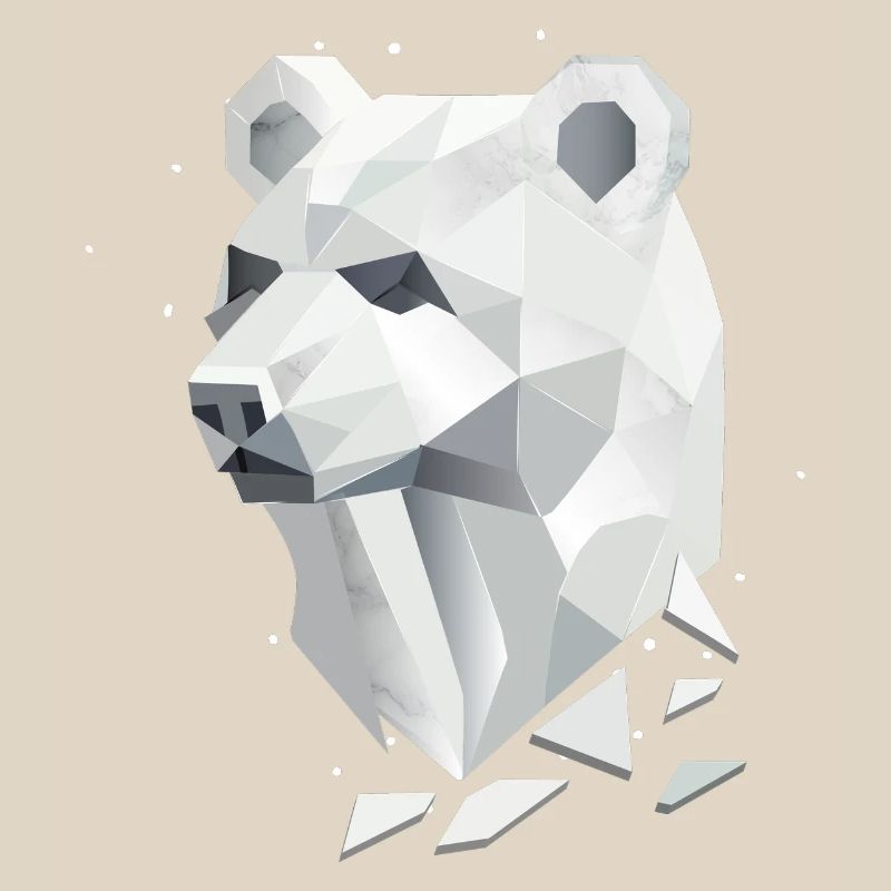 Geometric Bear Head – Strength and Tranquility