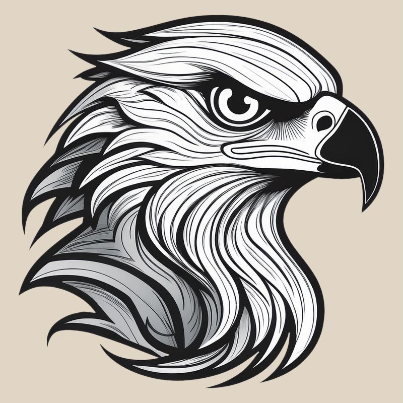 Expressionist eagle head-laying