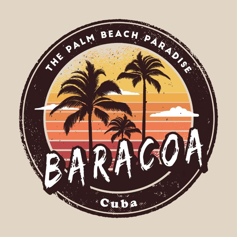 Palmiers de Baracoa et conception de plage