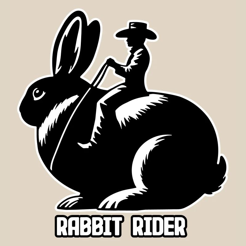 Rabbit Rider (text light - with outline, 3-Color)