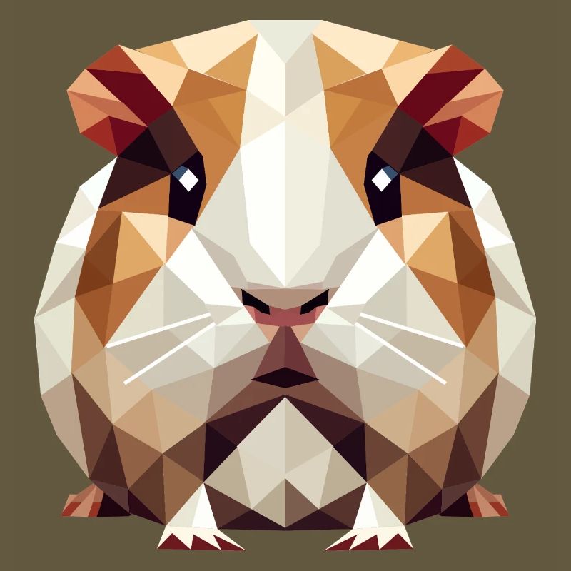mignon cochon d’Inde dans le style low poly