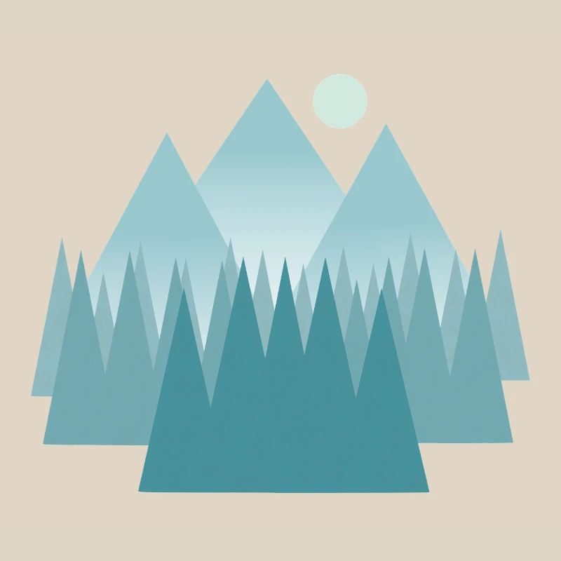 Paysage de montagne astral dans les tons bleus