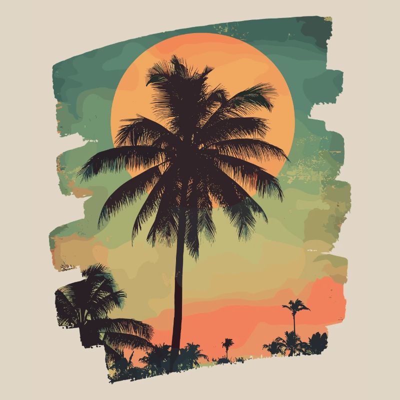 Palm Tree Sunset Summer Sun