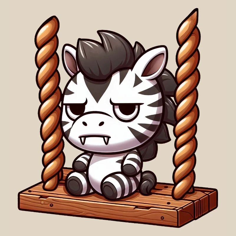 Grumpy Zebra Swinging Annoyed Funny Design