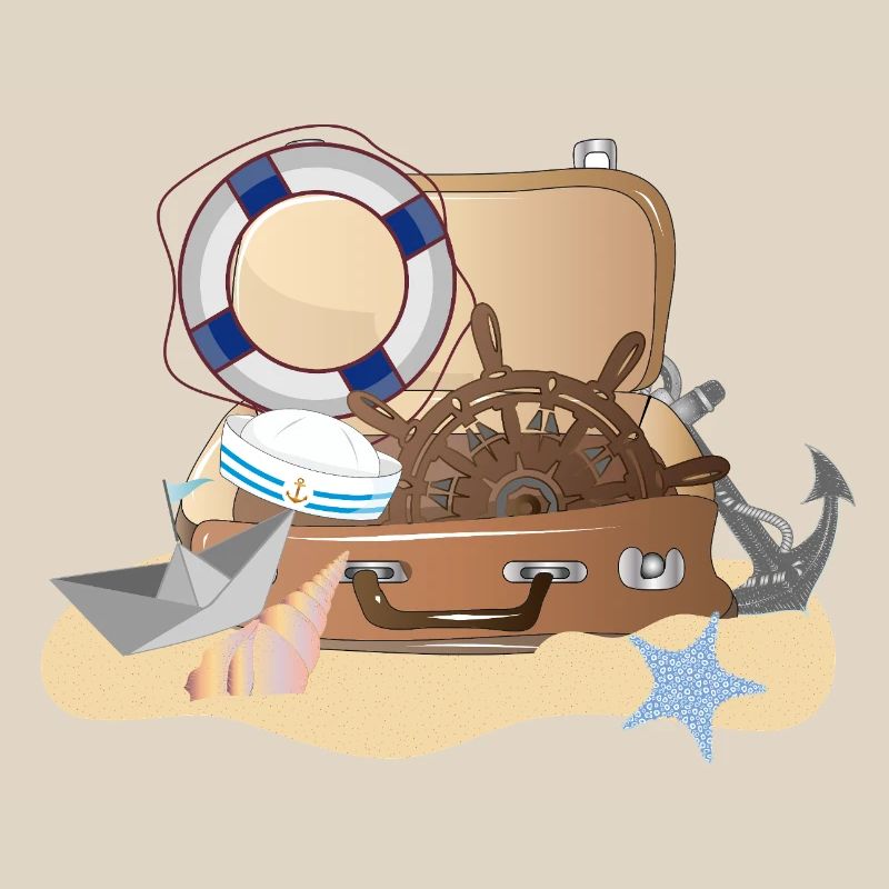 Maritime suitcase – nautical holiday design