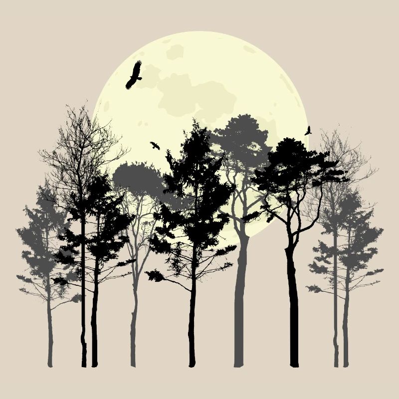 Conception de silhouette de la forêt céleste