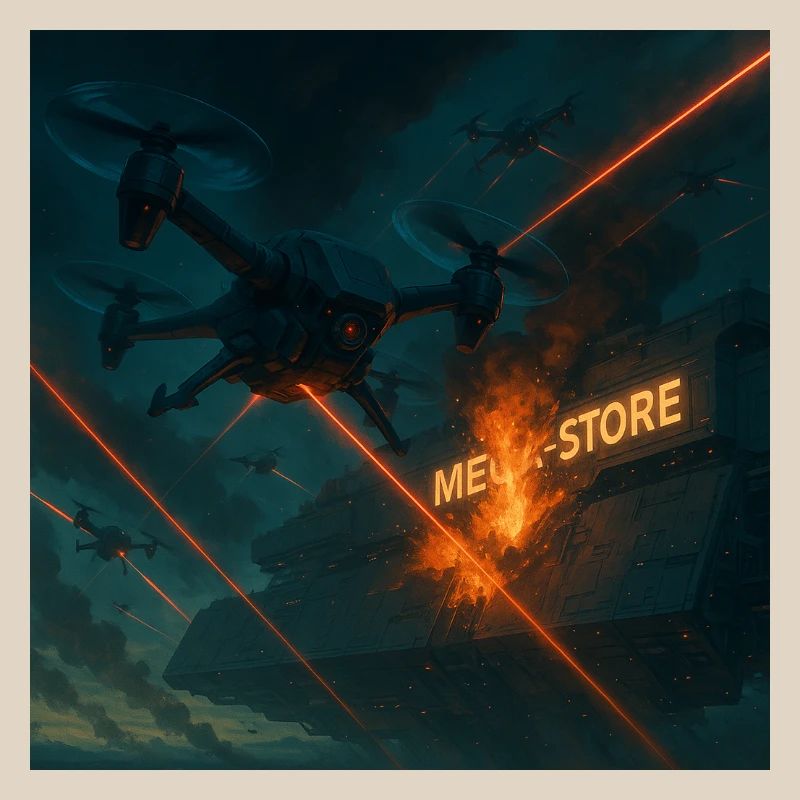 Futuristisches Angriffsbild eines Luftwaffenstützpunkts