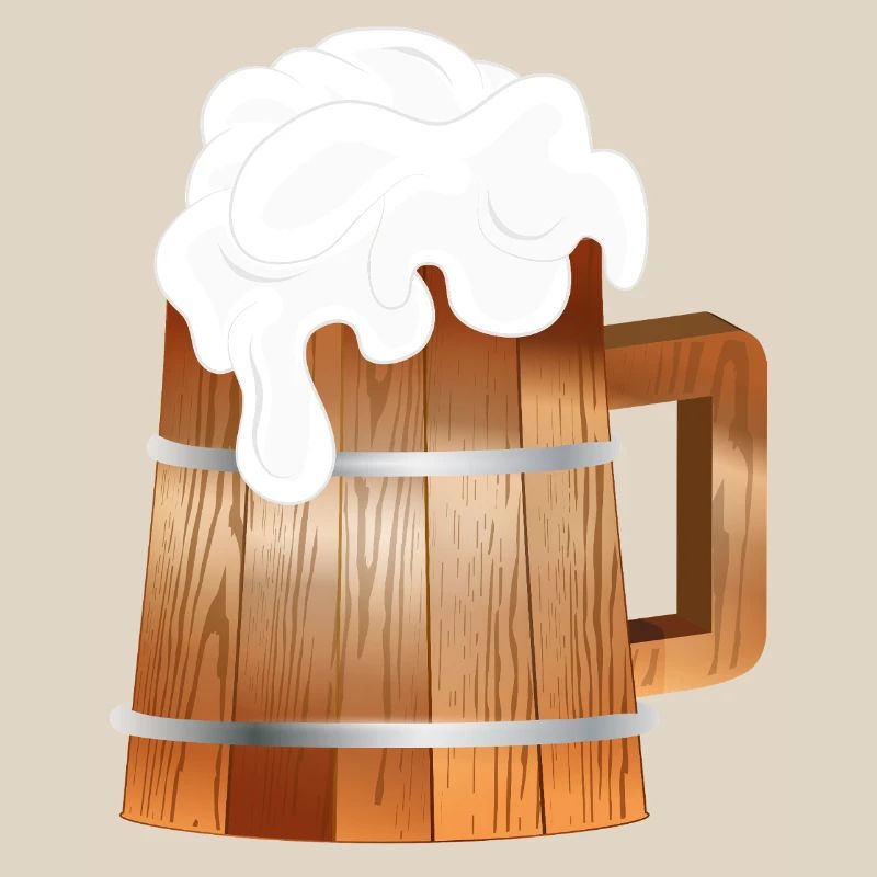 Chope à bière rustique aspect bois avec mousse