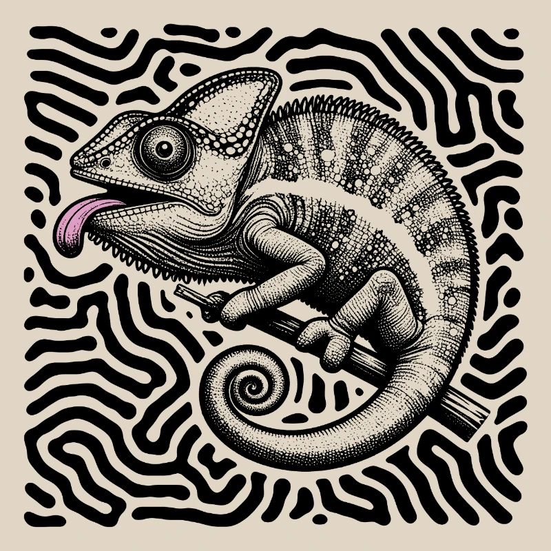 Chameleon Psychedelic Maze Art