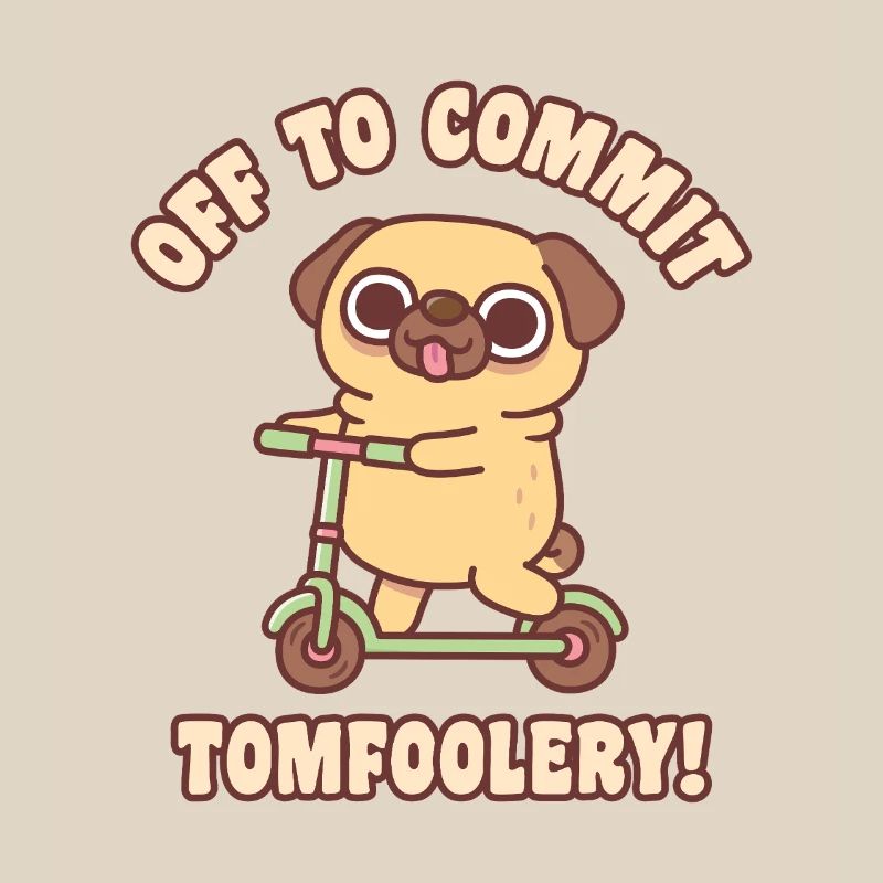 Cute Pug On Kick Scooter Off To Commit Tomfoolery