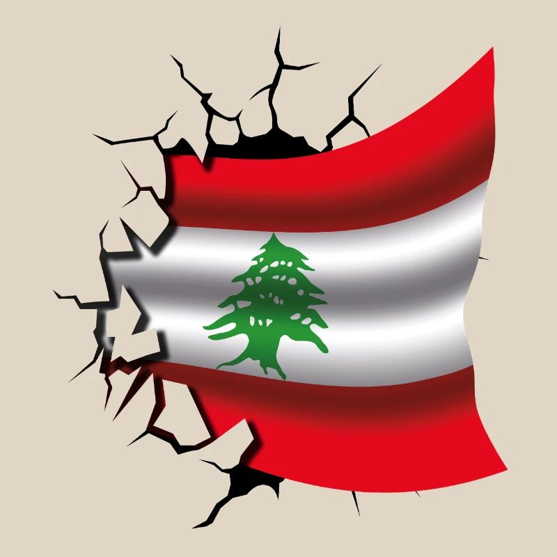 Drapeau du Liban - Drapeau Broken Design