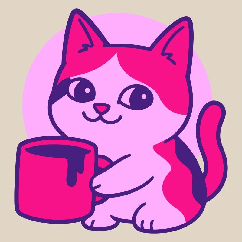 Chat de café mignon